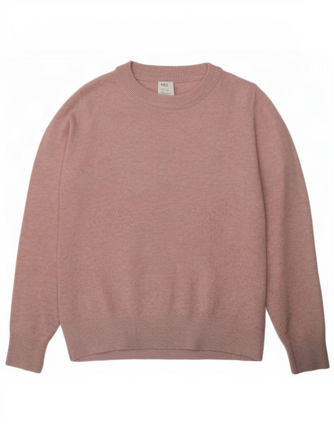 Maglione maglione girocollo da donna Marks & Spencer UK 10 piccolo poliestere rosa