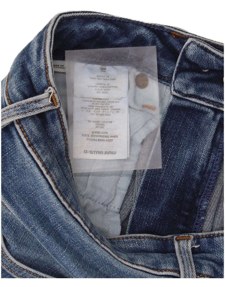 Jeans slim invecchiati da donna G-Star W24 L30 cotone blu