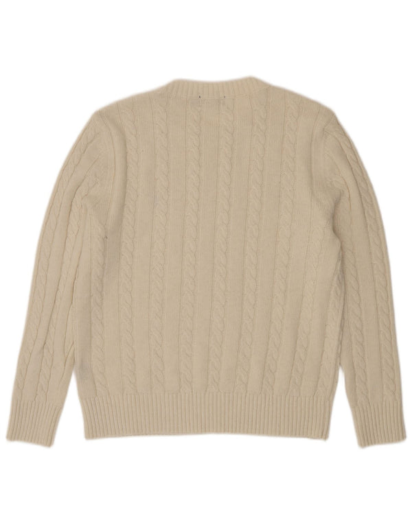 Maglione maglione girocollo da donna Polo Ralph Lauren UK 18 XL lana bianca