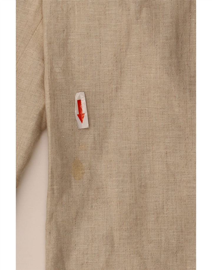 ZARA Giacca Blazer a 2 Bottoni da Uomo EU 52 Grande Lino Beige
