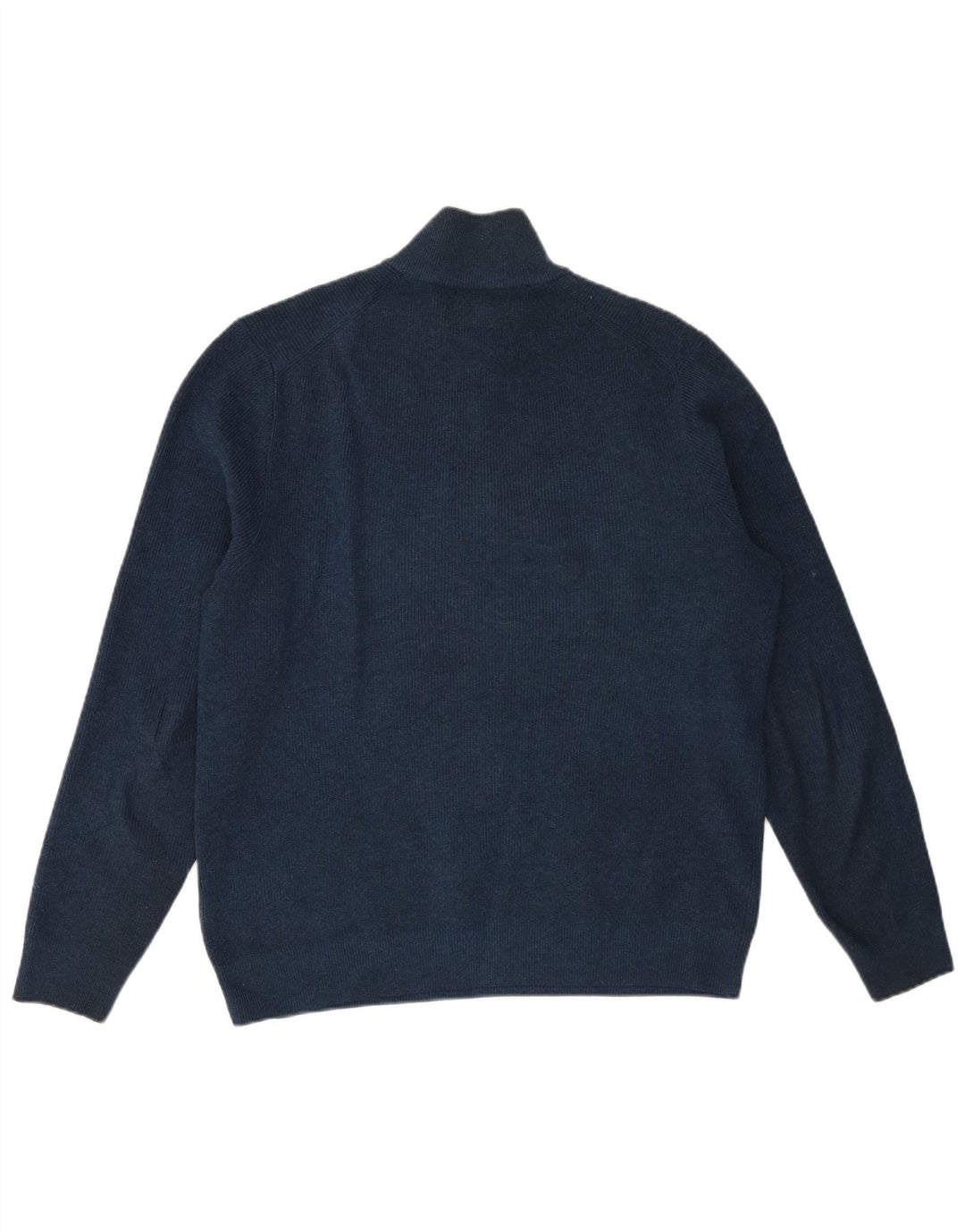 Maglione da uomo Marks & Spencer con zip e collo grande in cotone blu navy