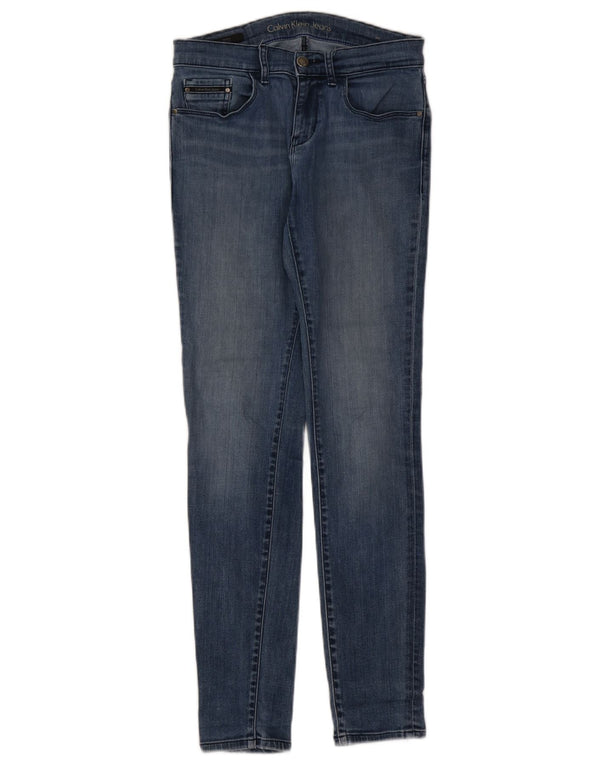 Jeans skinny da donna a vita media Calvin Klein W26 L30 Blu