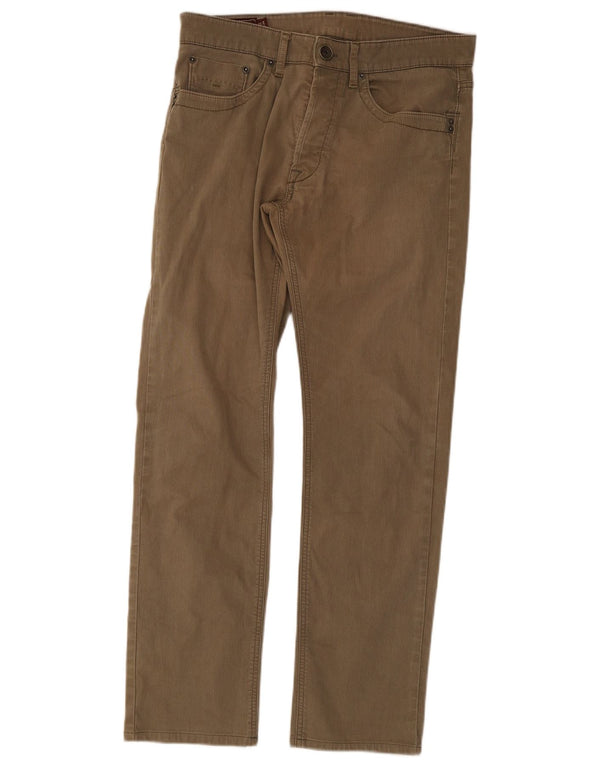 Pantaloni dritti da uomo in velluto a coste Marlboro Classics W32 L30 cotone beige