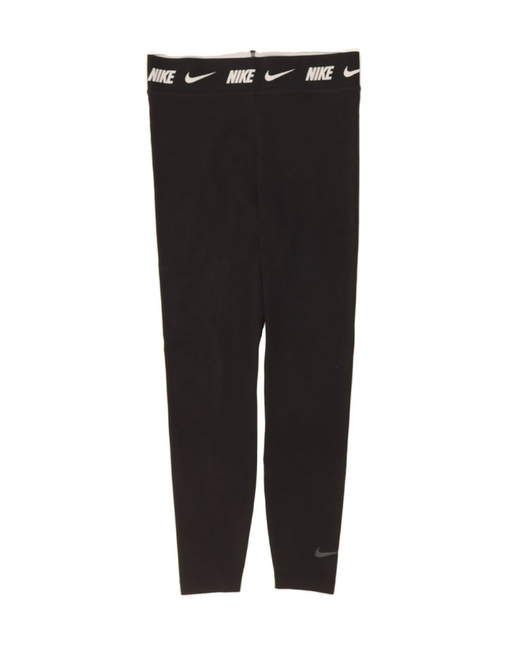 NIKE Womens Tight Fit Graphic Leggings UK 12 Medium  Black Vintage Nike and Second-Hand Nike from Messina Hembry 