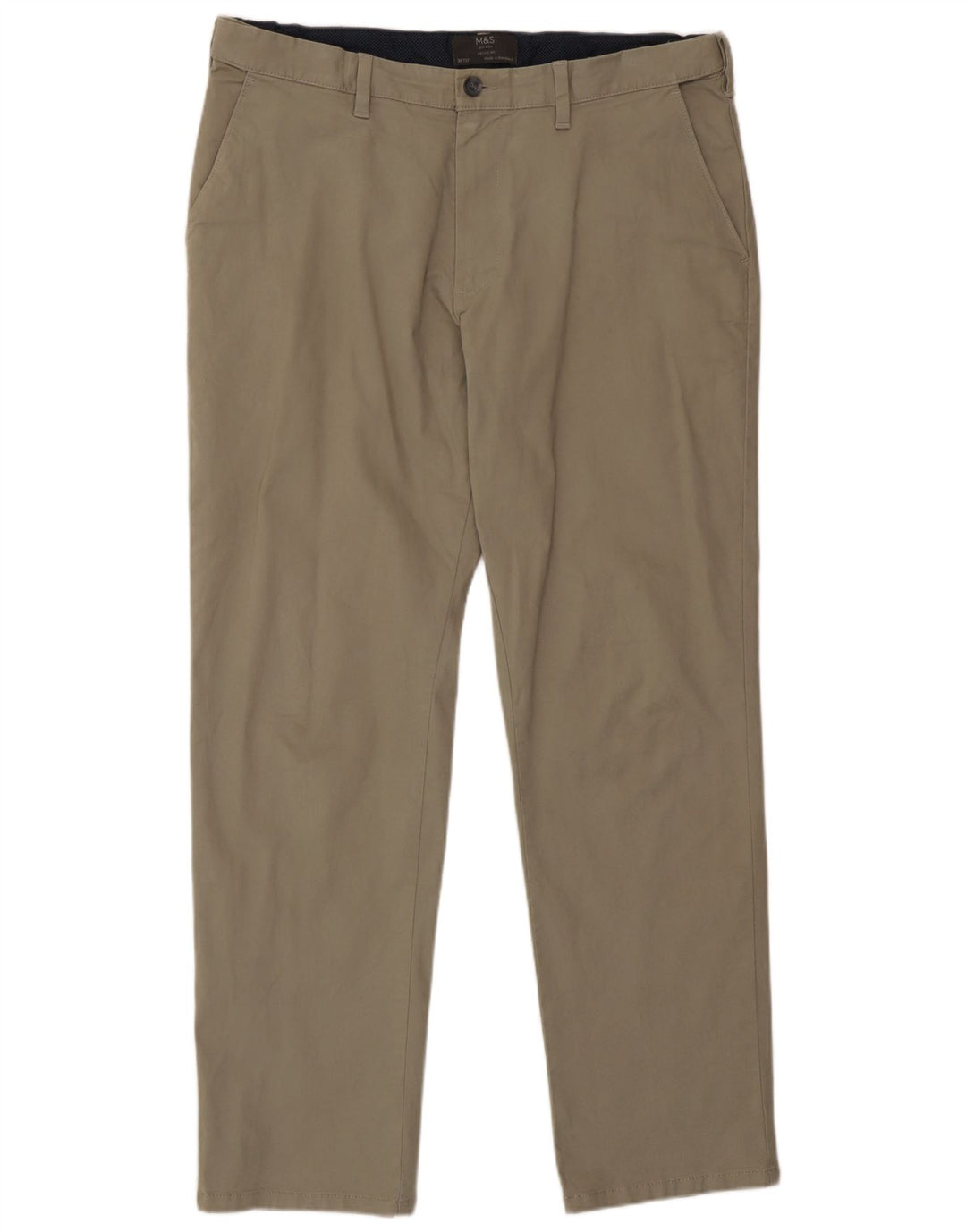 Pantaloni chino vestibilità regolare da uomo Marks & Spencer W36 L31 cotone beige