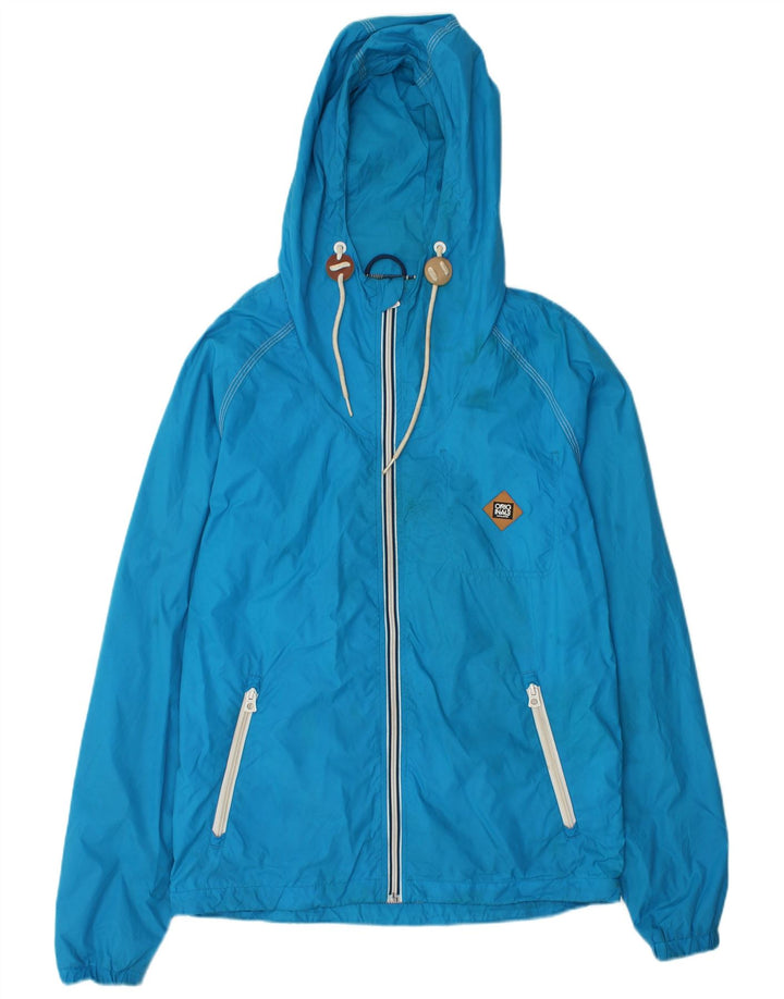Giacca antipioggia con cappuccio da uomo Jack & Jones UK 36 piccola in nylon blu