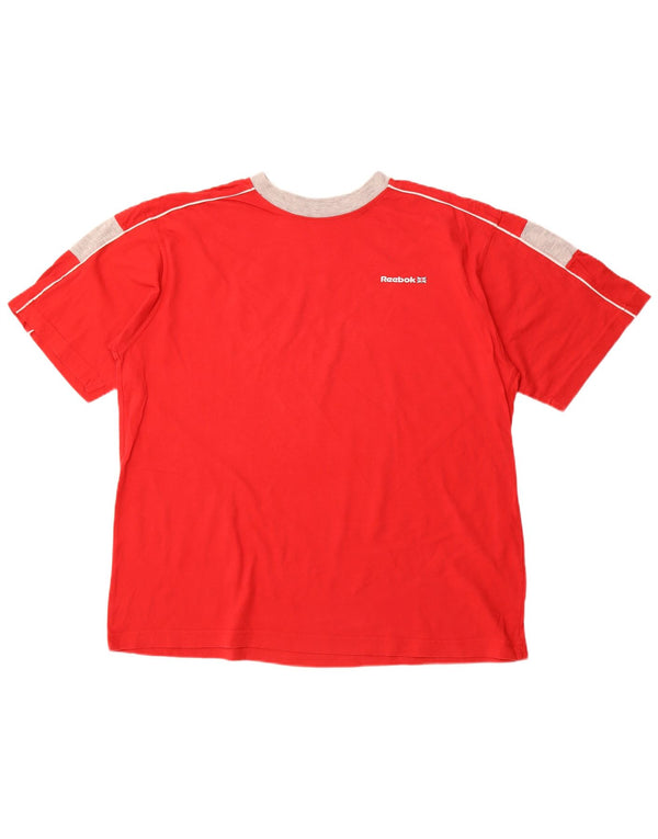 T-shirt REEBOK da uomo Top XL in cotone color block rosso