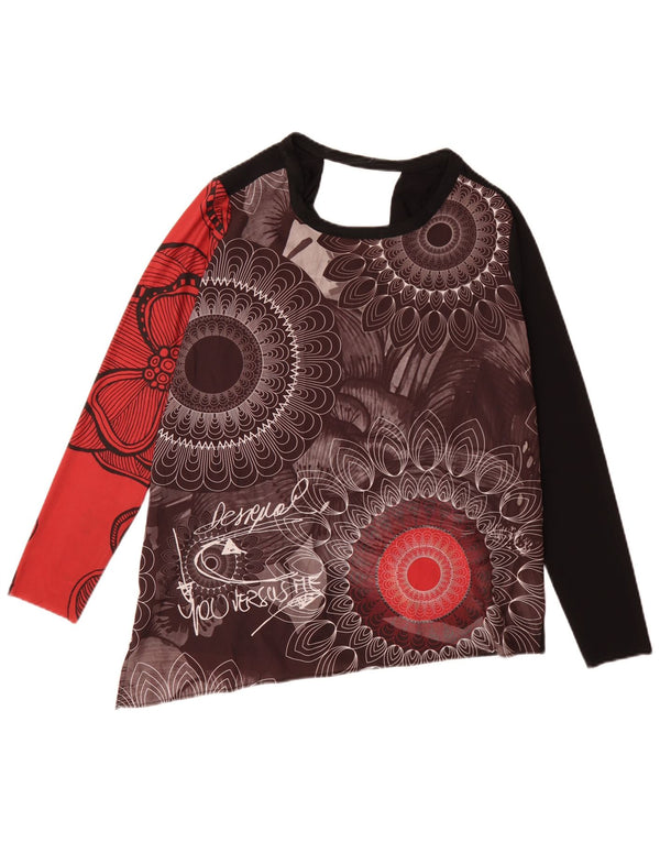 Desigual Womens Graphic Top manica lunga UK 14 medio multicolore floreale