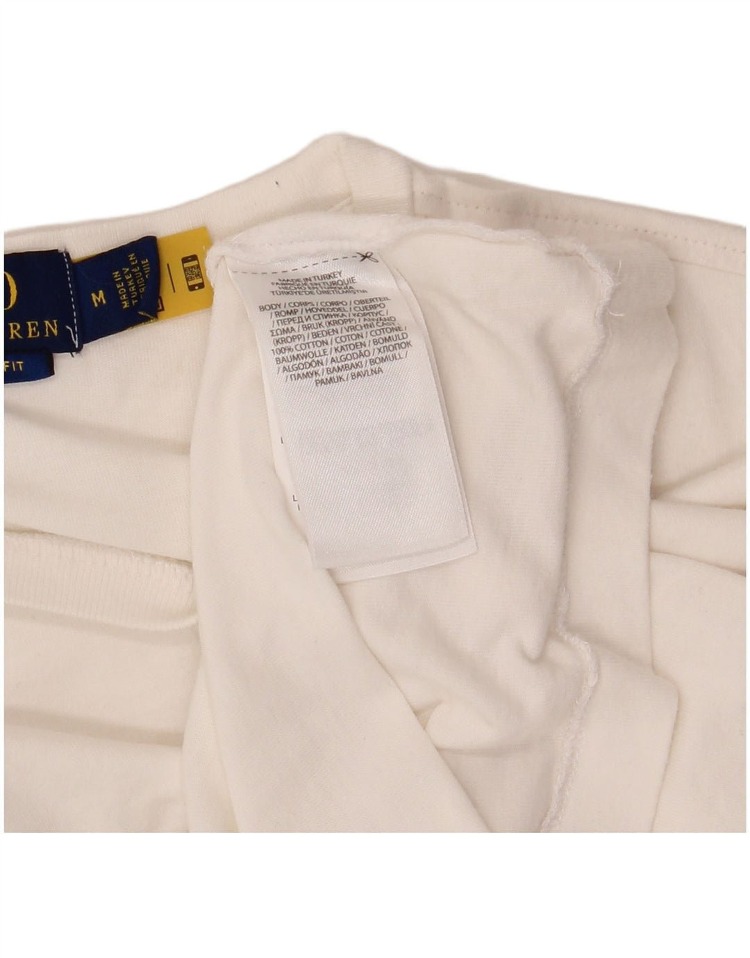 POLO RALPH LAUREN T-shirt grafica da uomo slim fit Top in cotone bianco medio