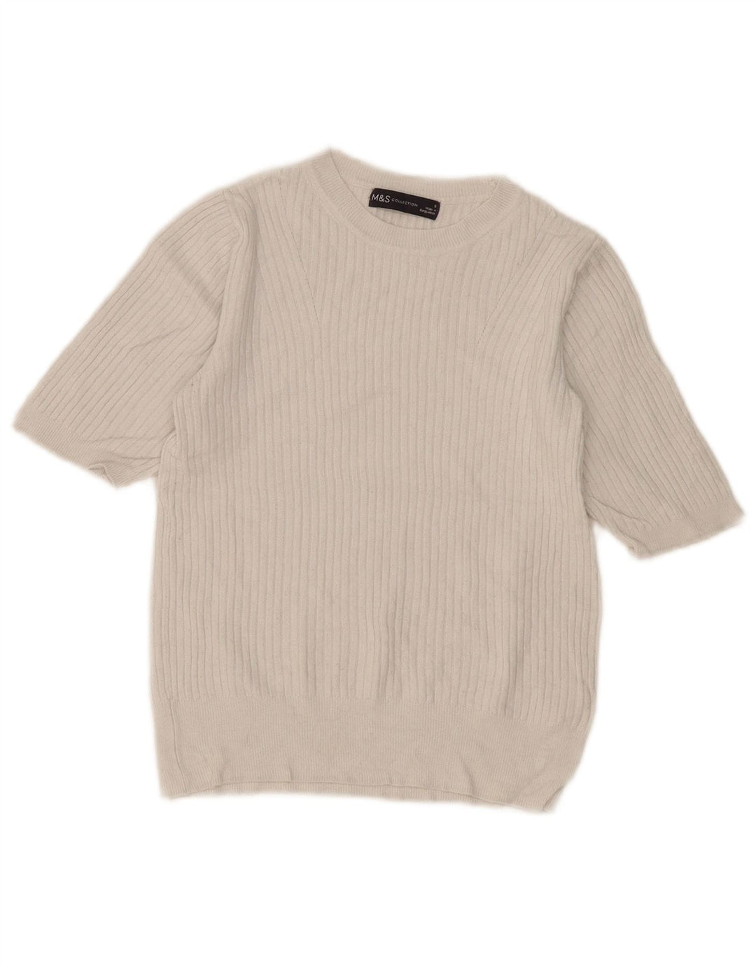 Maglione maglione con scollo a barca da donna Marks & Spencer UK 8 piccolo bianco