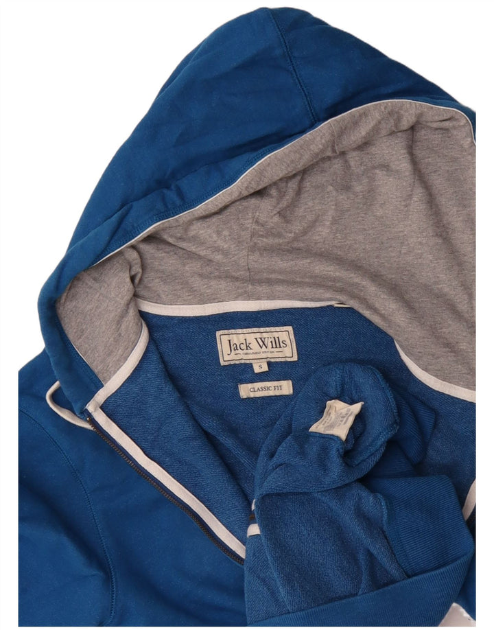 JACK WILLS Maglione con cappuccio e zip Salcombe Devon Classic Fit da uomo piccolo blu