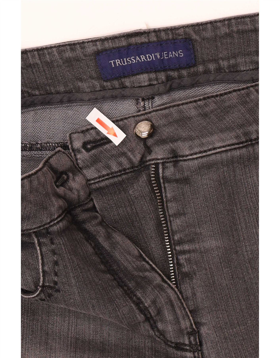 Jeans Dritti Donna Trussardi W34 L32 Cotone Grigio