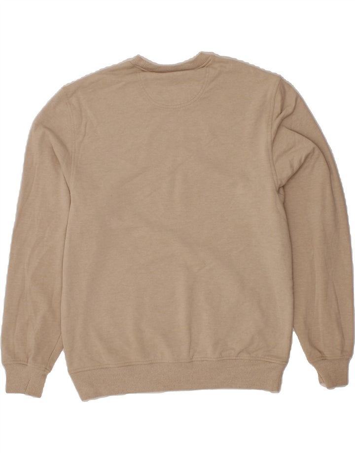 IZOD Mens Stretch Sweatshirt Jumper Medium Beige Vintage Izod and Second-Hand Izod from Messina Hembry 