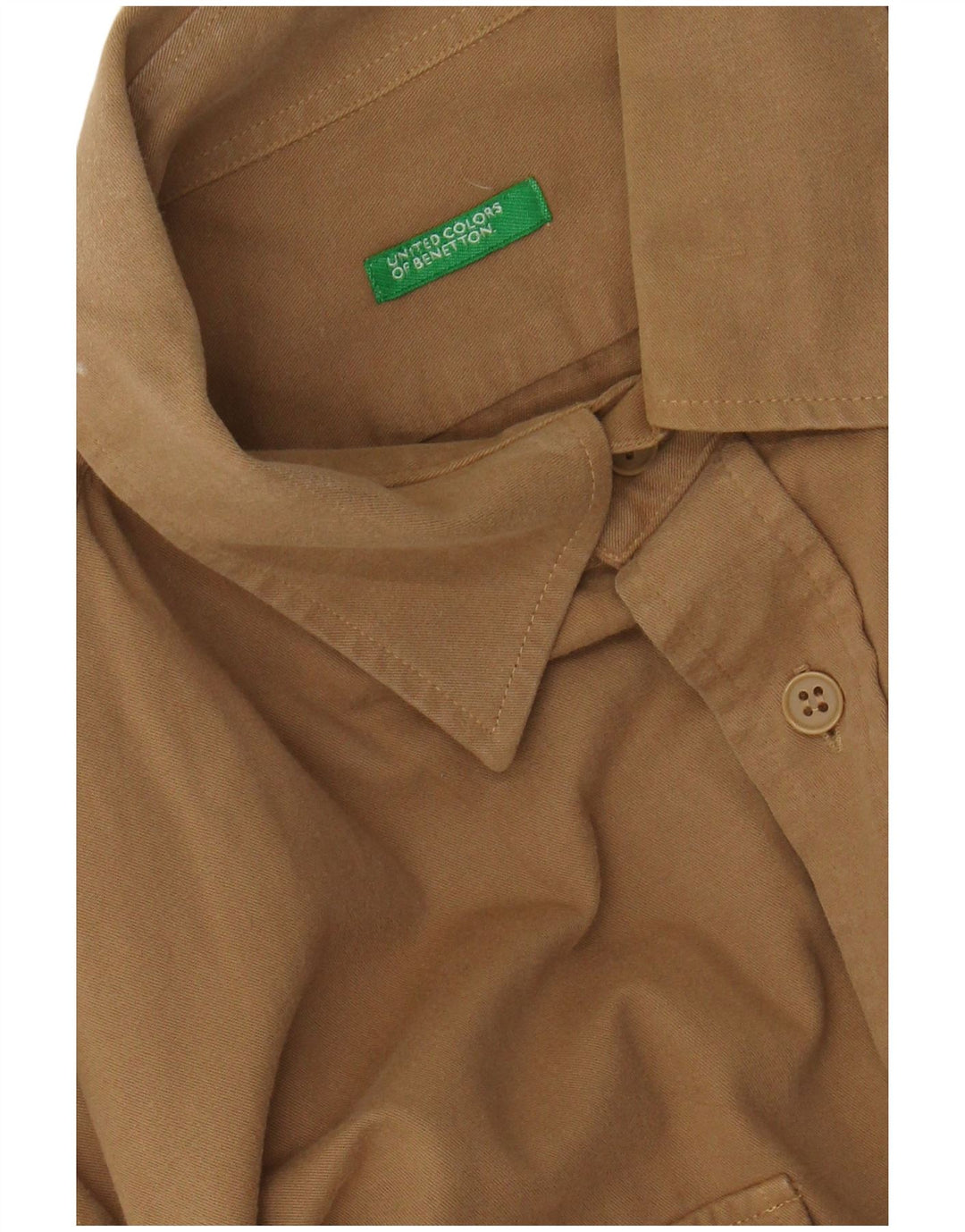 Camicia militare in flanella da uomo BENETTON Beige medio