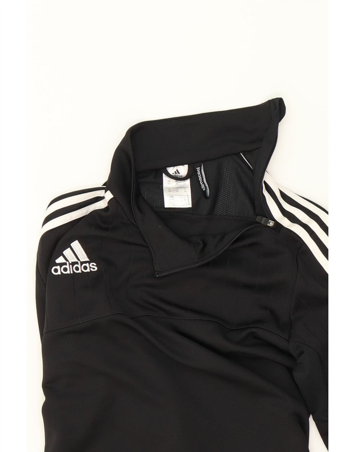 ADIDAS Mens Climacool Zip Neck Pullover Tracksuit Top XS Black Polyester Vintage Adidas and Second-Hand Adidas from Messina Hembry 