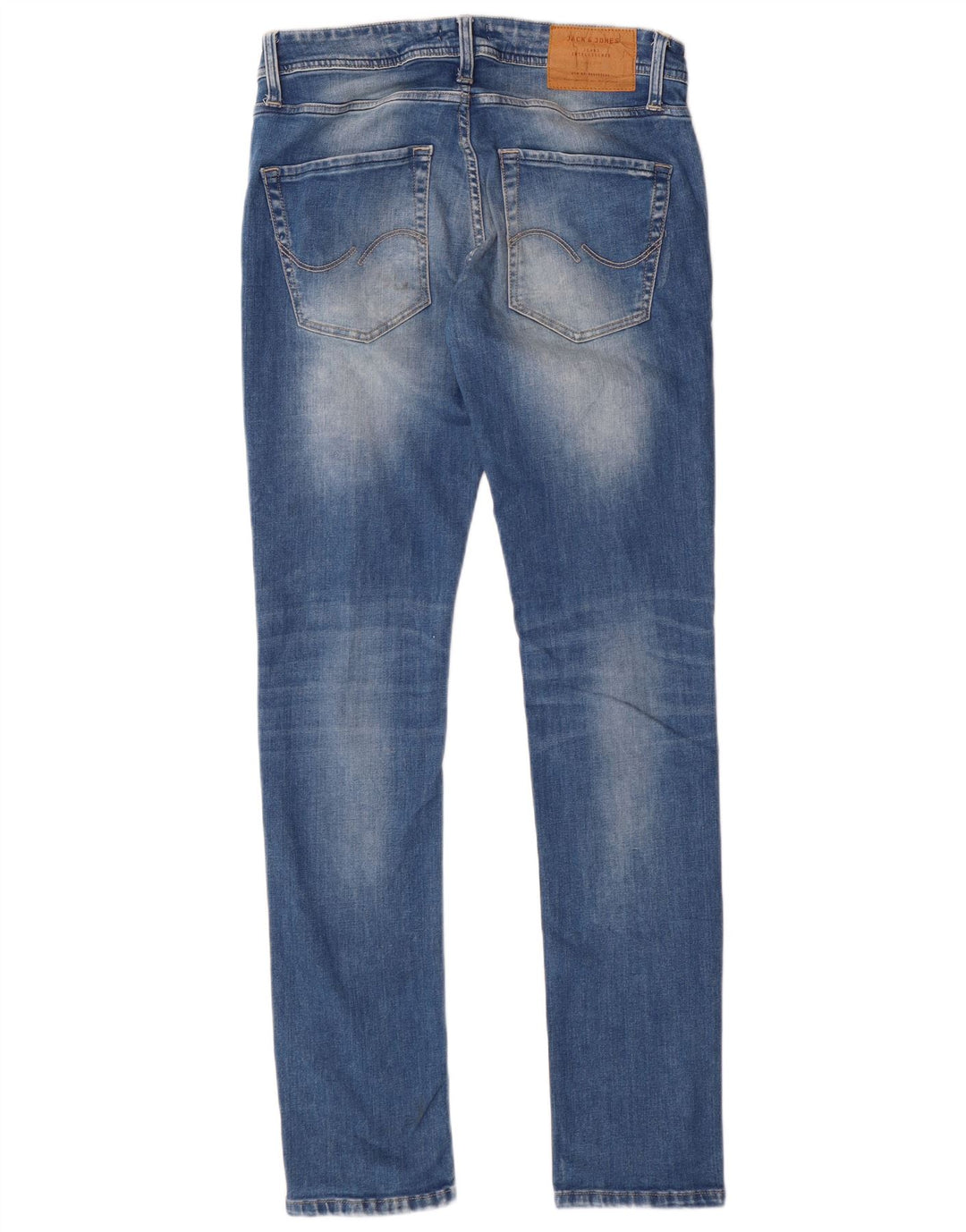 Jack & Jones Uomo Tim Slim Jeans W30 L32 Cotone Blu