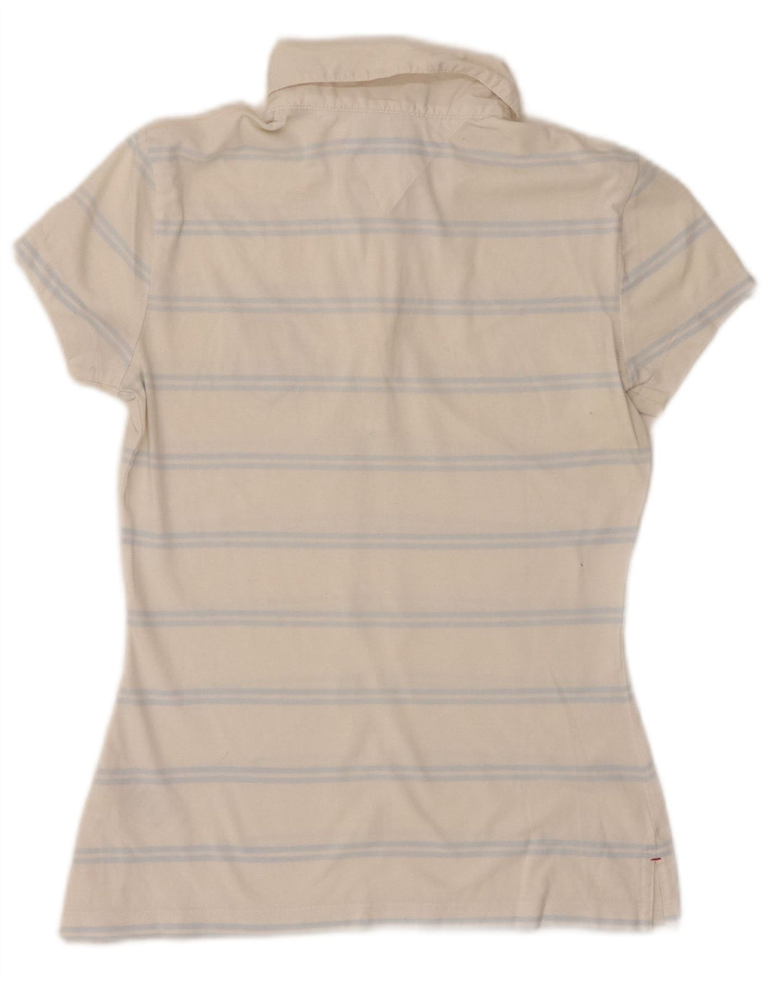 TOMMY HILFIGER Polo da donna UK 6 XS cotone a righe bianche