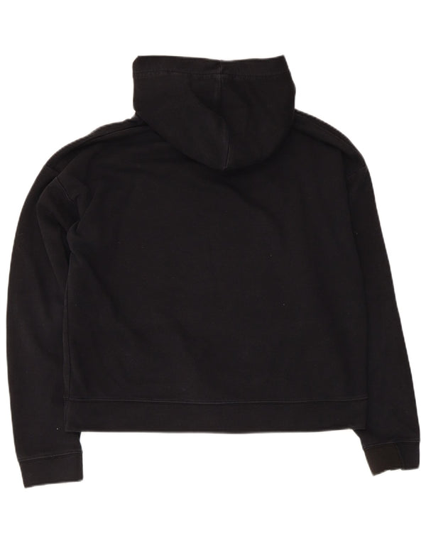 Maglione con cappuccio oversize grafico da donna Jack Wills UK 10 piccolo cotone nero