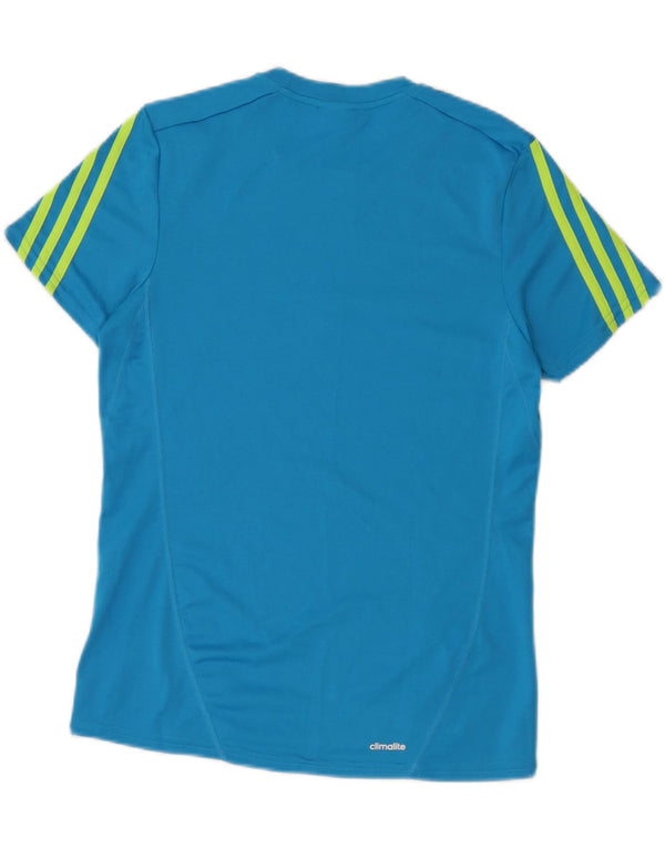 T-shirt grafica Adidas da uomo Climalite Top XS poliestere blu