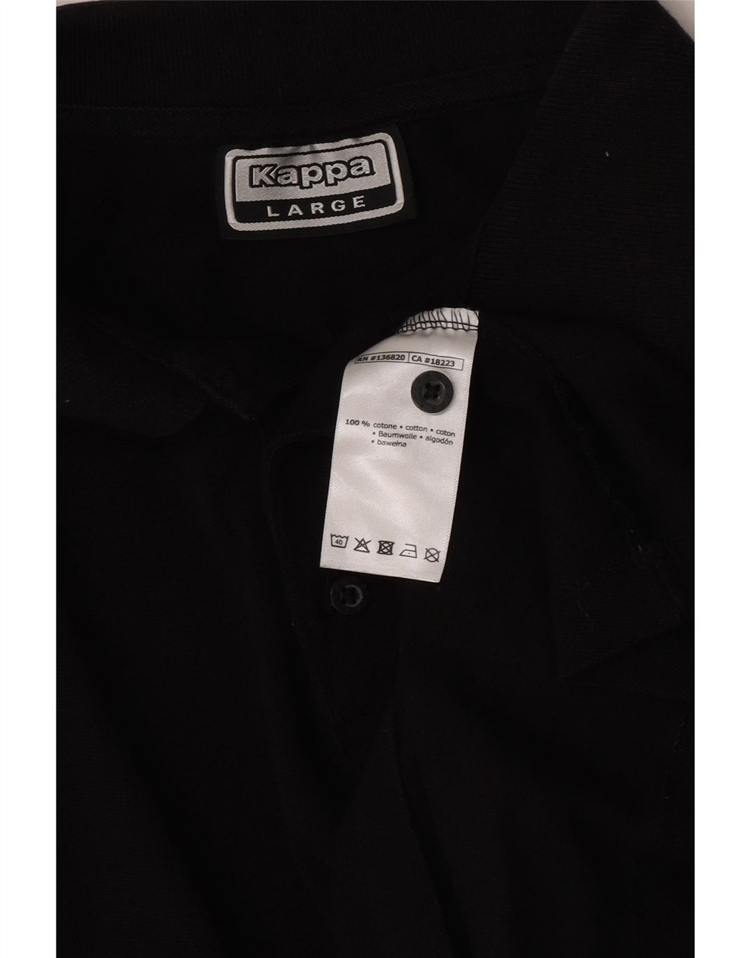 Polo da uomo KAPPA grande in cotone nero