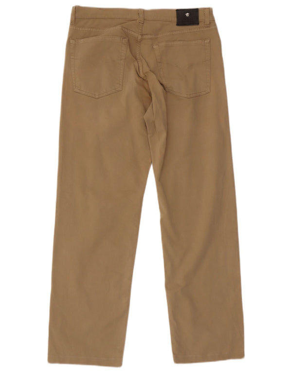 Pantaloni casual dritti da uomo Versace W32 L29 in cotone beige