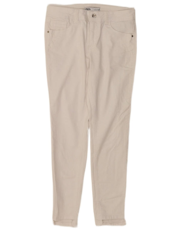 Pantaloni casual skinny da donna Zara EU 40 medi W30 L27 cotone bianco