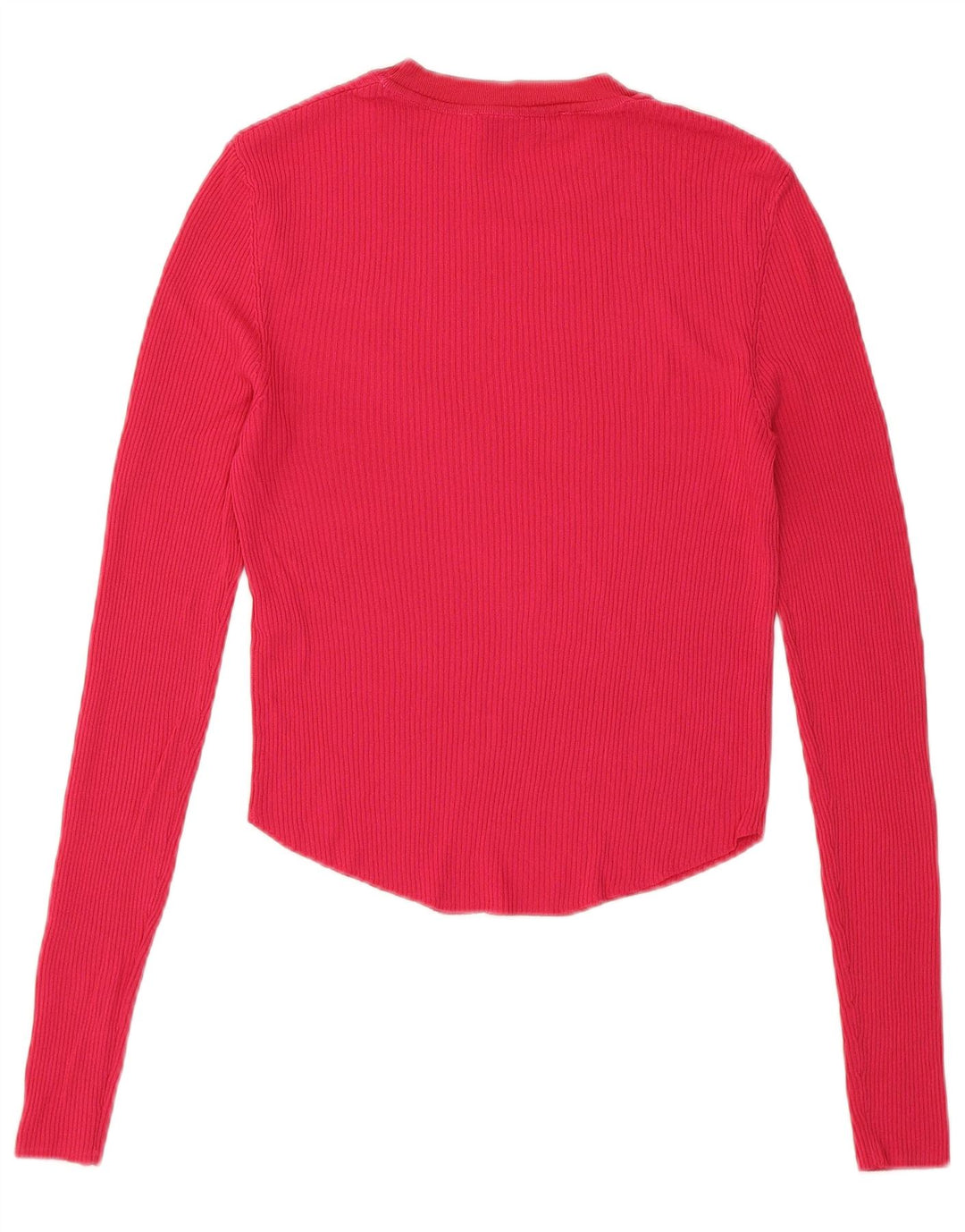 Top corto da donna Zara a maniche lunghe UK 8 Small rosa in viscosa