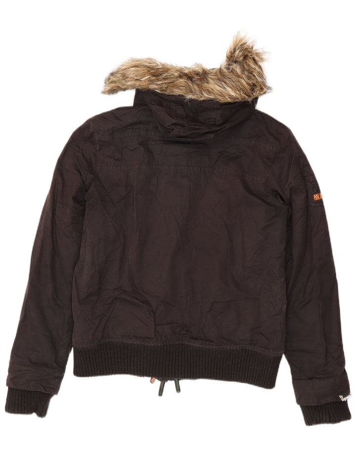 Giubbotto bomber con cappuccio da donna Superdry The Windbomber UK 16 Large Nero