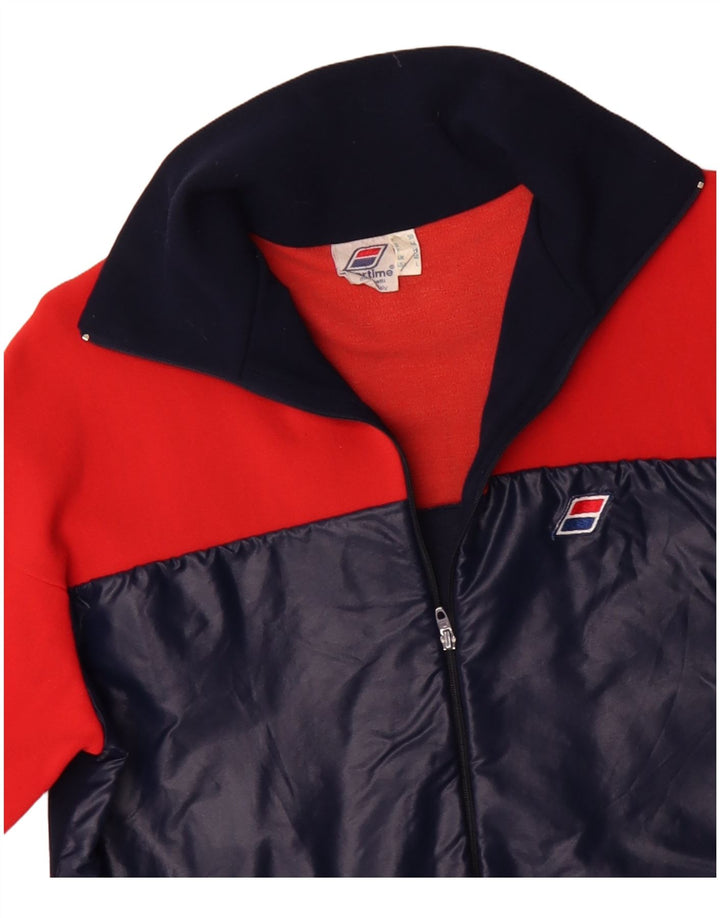 Giacca da tuta da uomo VINTAGE UK 40 Poliammide color block rosso medio