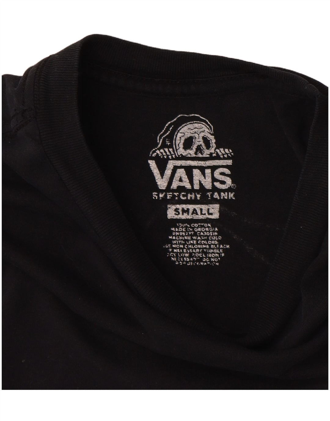 T-shirt grafica da donna Vans Top UK 10 piccola in cotone nero