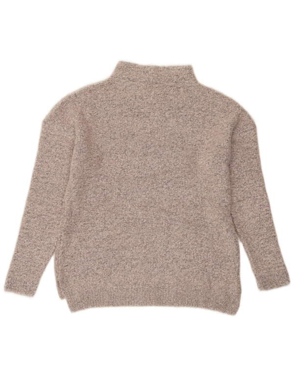 MARKS & SPENCER maglione da donna con collo alto e maglione UK 10 piccolo grigio