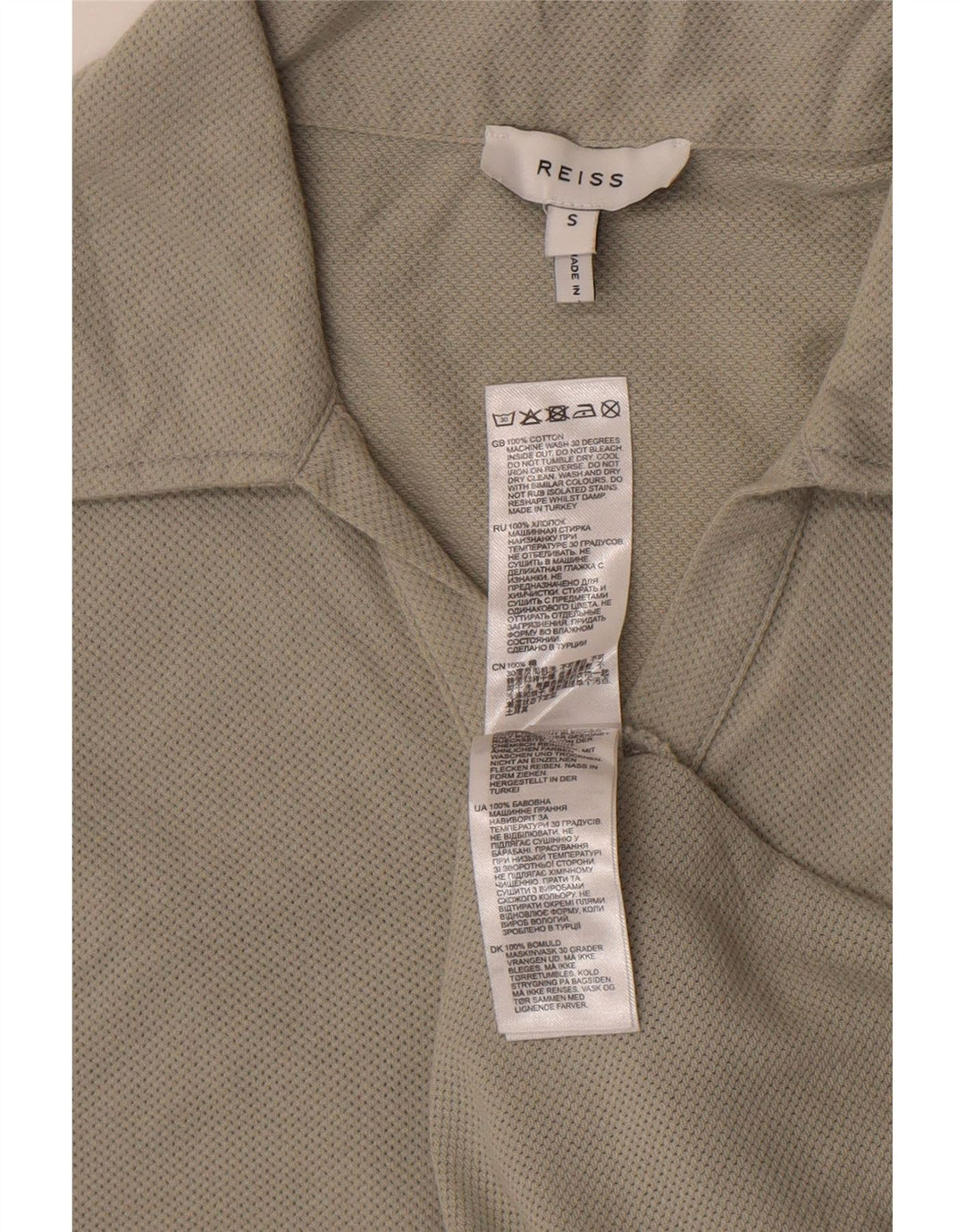 Polo da uomo Reiss piccola in cotone grigio