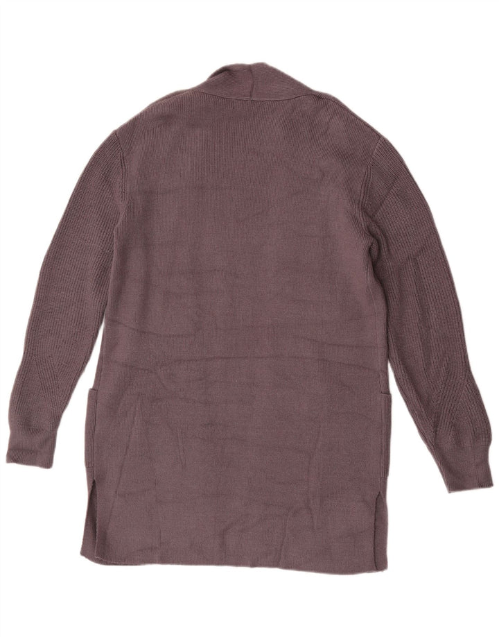 Maglione cardigan lungo da donna Marks & Spencer UK 10 piccolo viola