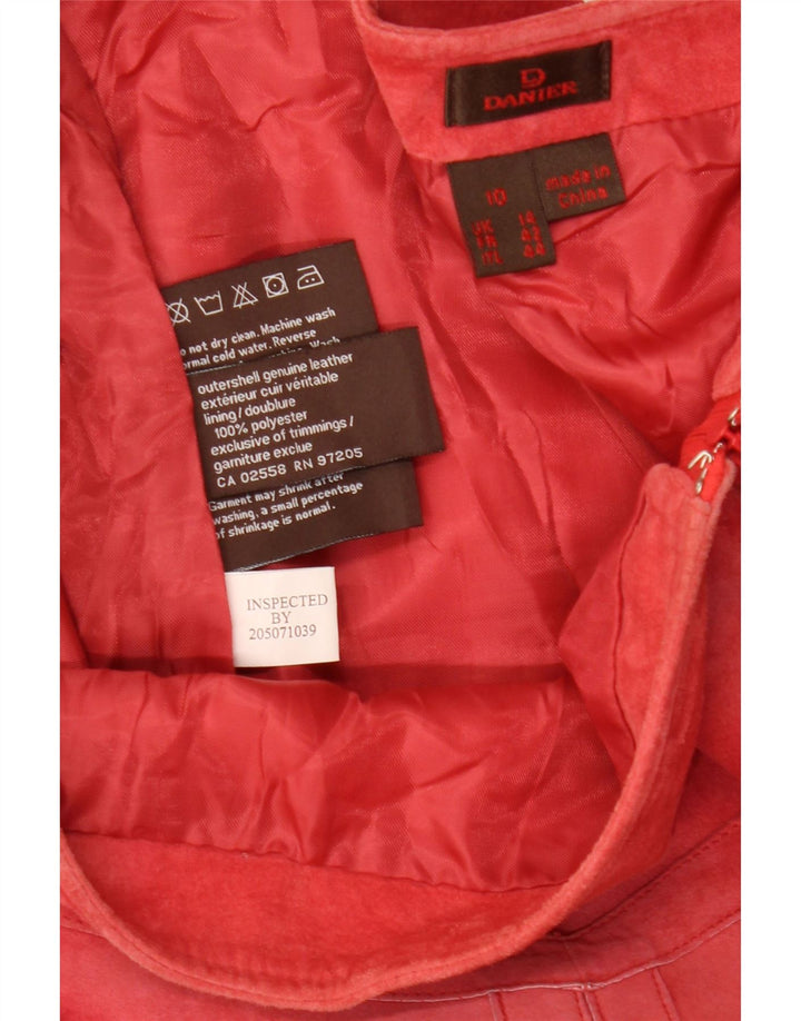 Gonna asimmetrica in pelle scamosciata da donna Danier UK 14 Large W32 Poliestere rosso