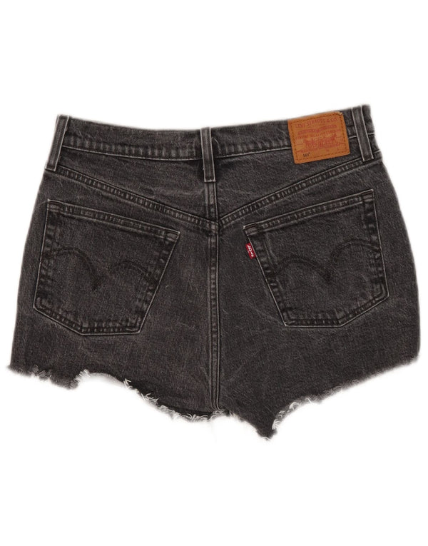 Pantaloncini di jeans Levi's 501 da donna W28 cotone nero medio