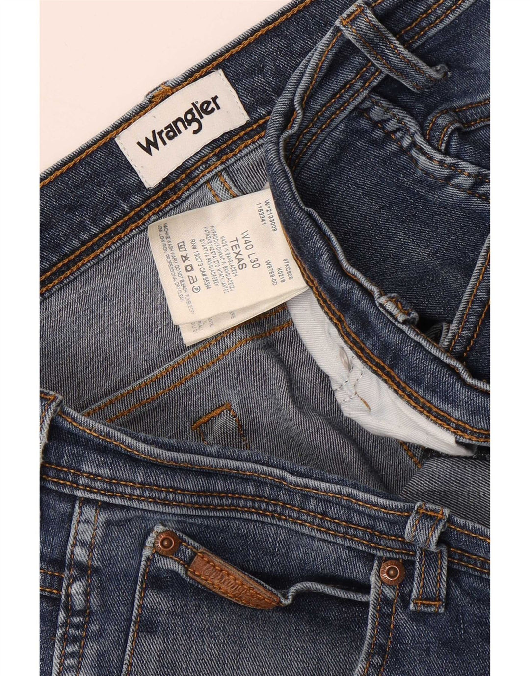Jeans dritti da uomo Wrangler Texas W40 L27 cotone blu