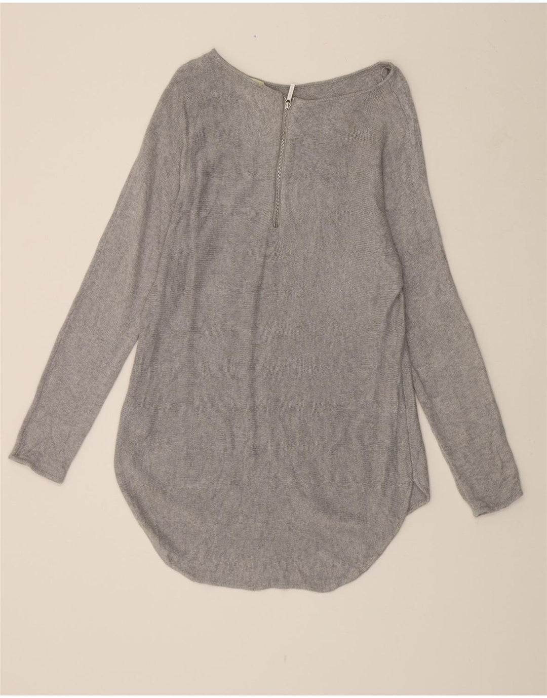 MICHAEL KORS Womens Longline Boat Neck Jumper Sweater UK 14 Medium Grey Vintage Michael Kors and Second-Hand Michael Kors from Messina Hembry 