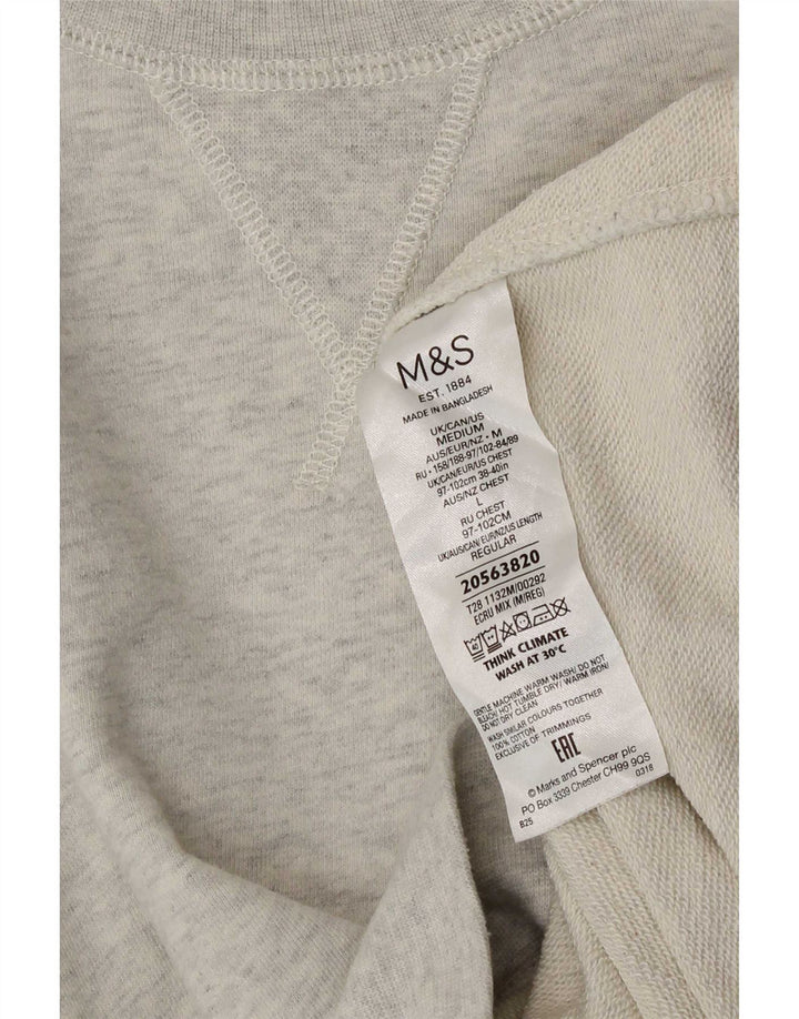 Felpa da uomo Marks & Spencer in cotone grigio medio