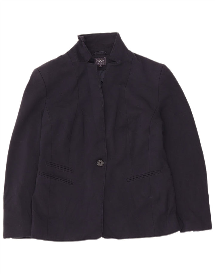Giacca blazer a 1 bottone Marks & Spencer da donna UK 12 medio blu navy