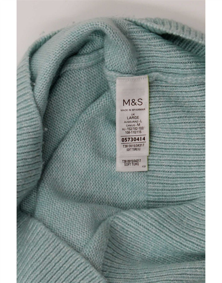 Maglione maglione a collo alto da donna Marks & Spencer UK 16 grande turchese