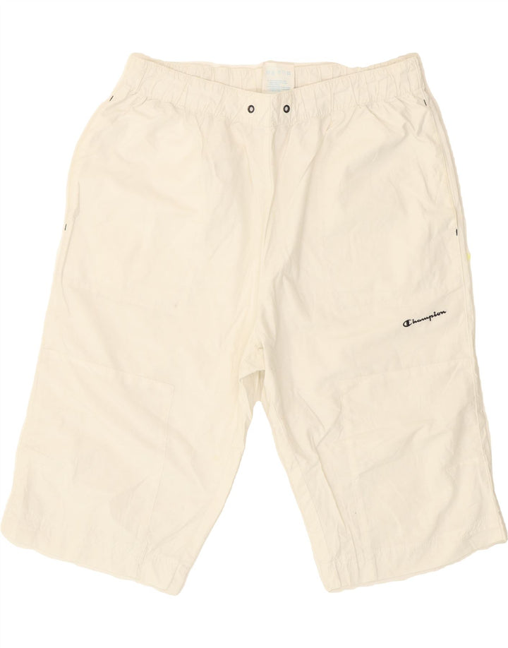 CHAMPION Mens Bermuda Sport Shorts Large White Cotton Vintage Champion and Second-Hand Champion from Messina Hembry 