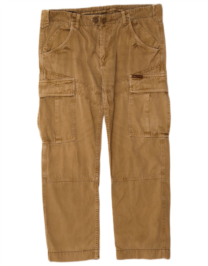 Pantaloni cargo dritti da uomo Marlboro Classics W34 L28 cotone kaki
