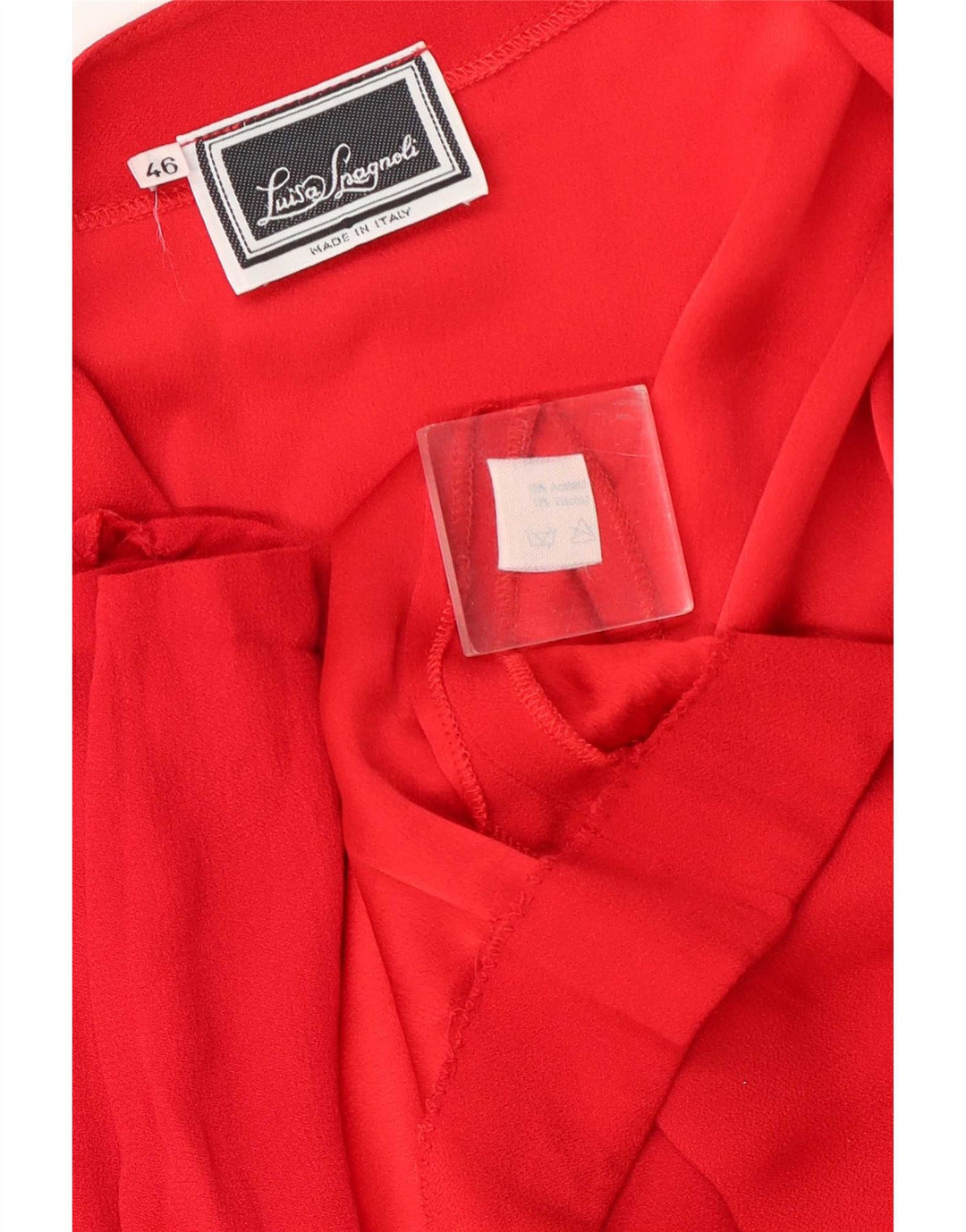 Abito a portafoglio da donna a maniche lunghe Luisa Spagnoli IT 46 Large Rosso Acetato