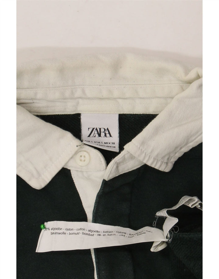 Felpa Zara da uomo con collo alto, maglione piccolo verde a blocchi di colore