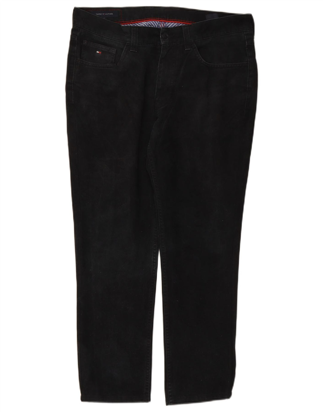 TOMMY HILFIGER Jeans dritti da uomo W34 L27 cotone nero