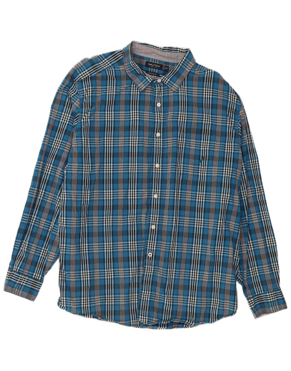 Camicia Nautica da uomo vestibilità classica 2XL cotone a quadri blu navy