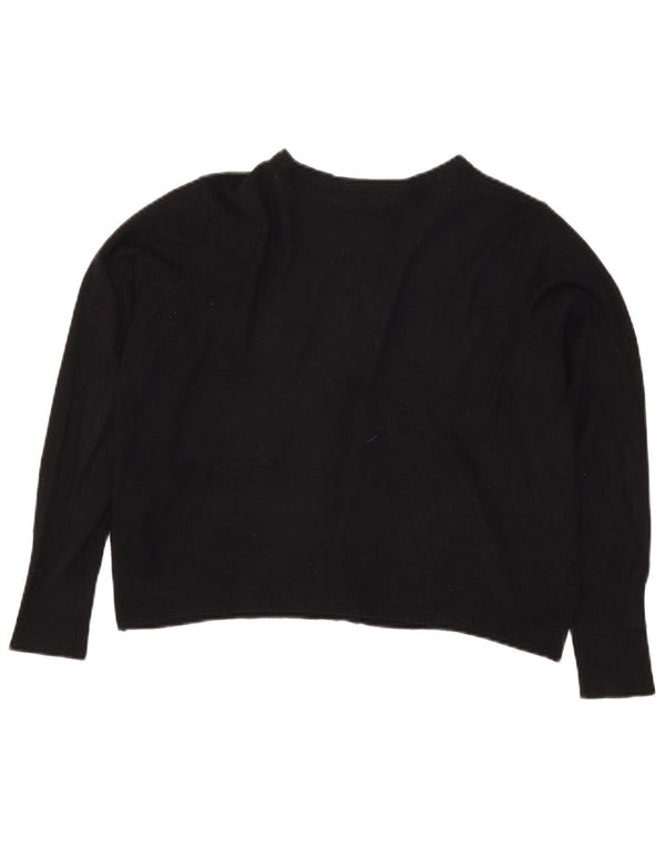 Maglione cardigan corto da donna Marks & Spencer UK 18 XL viscosa nera