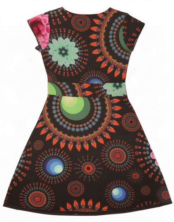 Desigual Abito da donna a linea A con grafica UK 12 Medio multicolore floreale