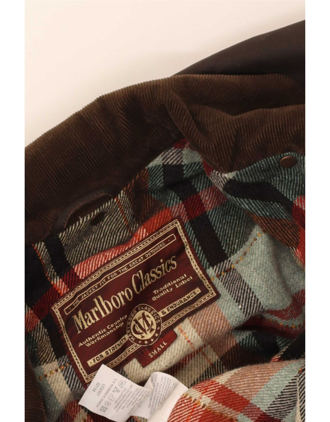Soprabito da uomo in cotone cerato Marlboro Classics UK 36 piccolo marrone