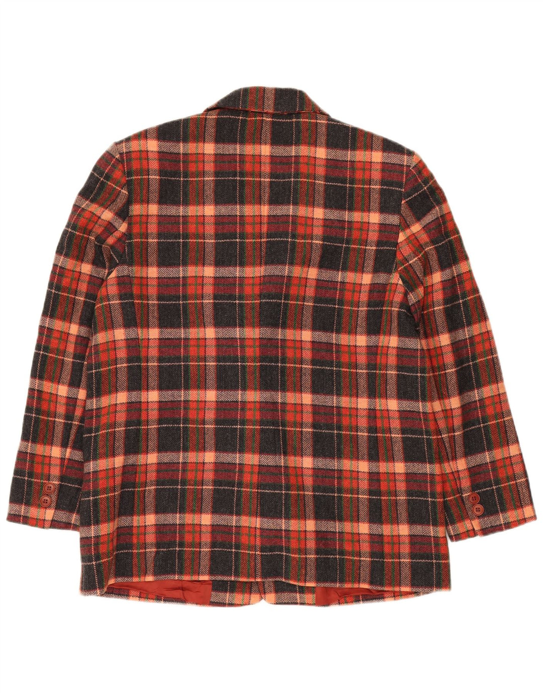 Giacca blazer da donna a 2 bottoni VINTAGE IT 47 grande quadretto multicolore